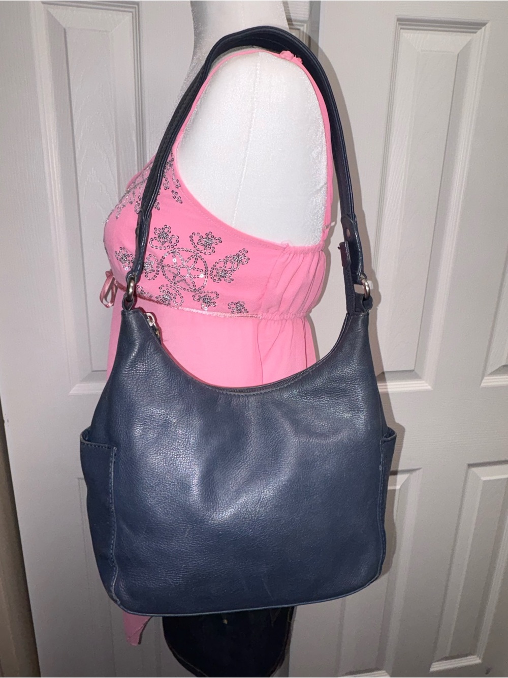 St. John's Bay Navy Leather Shoulder Bag
